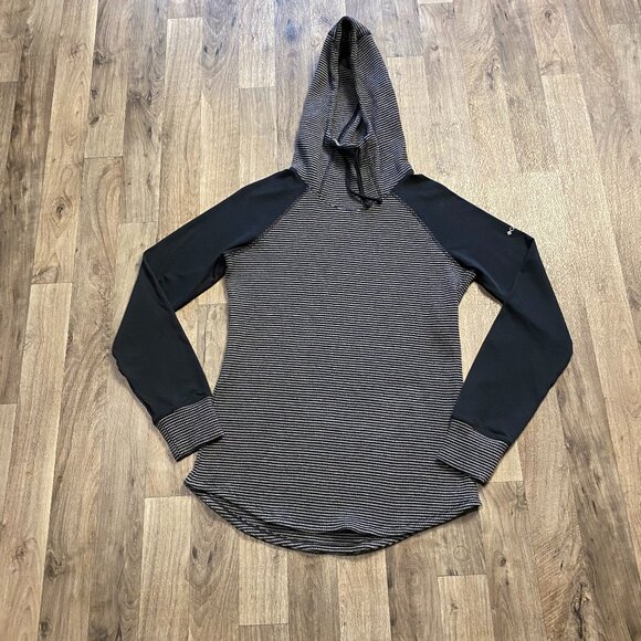 Columbia Active Wear Tee Shirt Hoodie Striped Knit Size Large - Picture 1 of 7